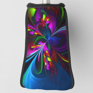 Modern Floral Abstract Art Red Blue Pattern #15 Golf Head Cover