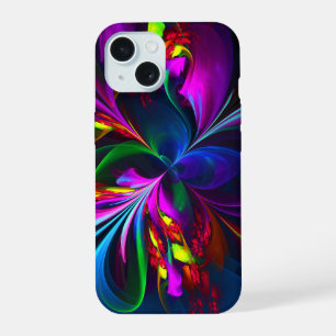 Modern Floral Abstract Art Red Blue Pattern #15 iPhone 15 Case