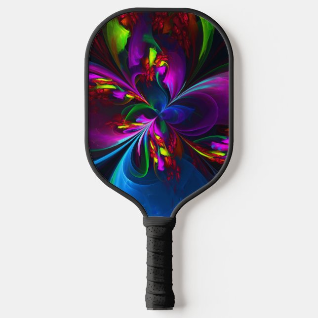 Modern Floral Abstract Art Red Blue Pattern #15 Pickleball Paddle (Front)