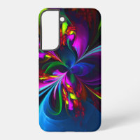 Modern Floral Abstract Art Red Blue Pattern #15