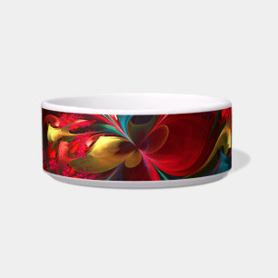 Modern Floral Abstract Art Red Green Pattern #11 Bowl
