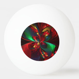 Modern Floral Abstract Art Red Green Pattern #11 Ping Pong Ball
