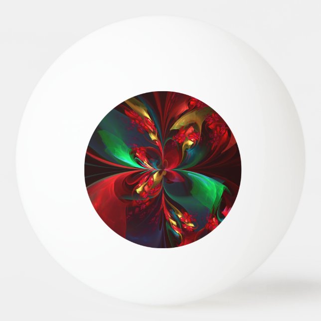 Modern Floral Abstract Art Red Green Pattern #11 Ping Pong Ball (Front)