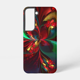 Modern Floral Abstract Art Red Green Pattern #11 Samsung Galaxy Case