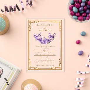 Modern Floral Acrylic Wedding Invitation Suite