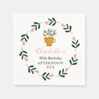 Modern Floral Afternoon Tea Birthday 