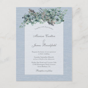 Modern Floral All in One Wedding Invitation  RSVP Postcard