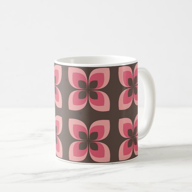 Modern Floral Art Design Coffee Mug (Front Right)