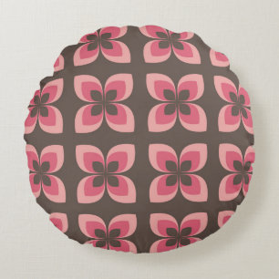 Modern Floral Art Design Round Cushion