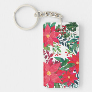 Modern Floral Art Key Ring