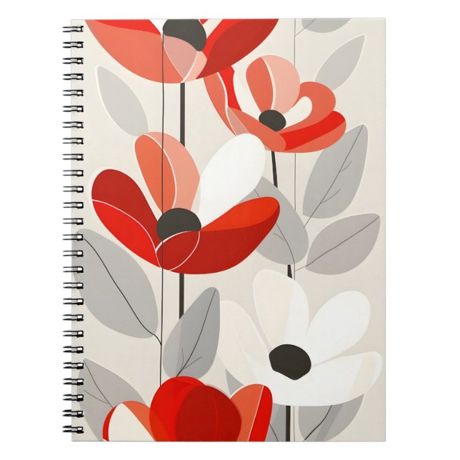 Modern Floral Art Print Notebook (Front)