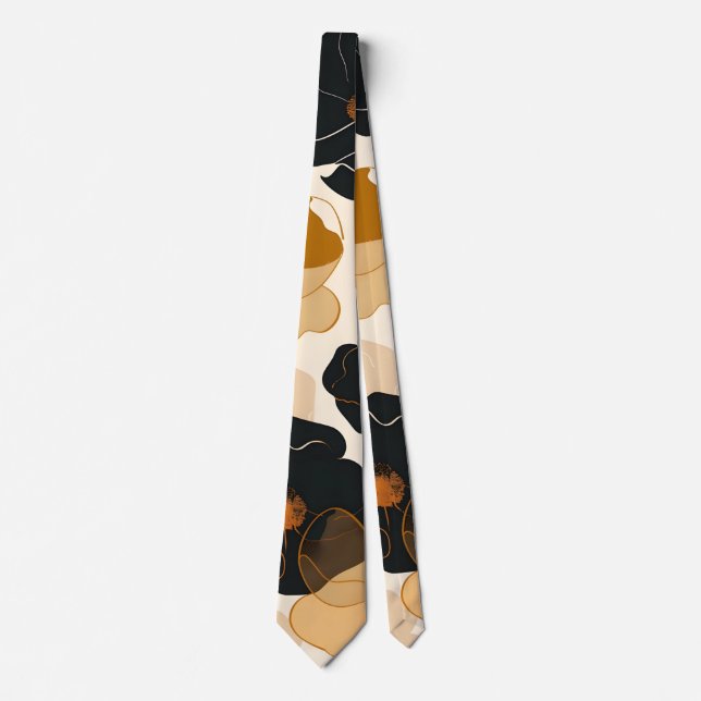 Modern Floral Art Print Tie (Front)