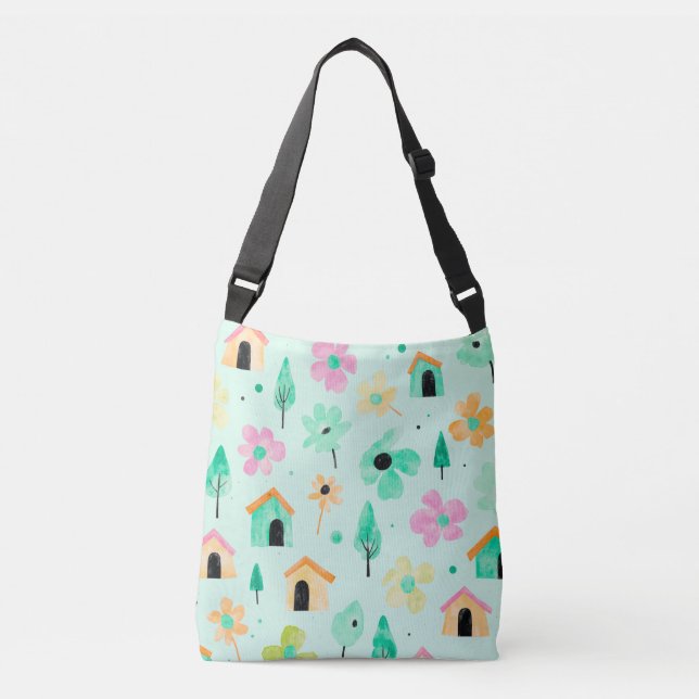 Modern Floral Art Tote Bag (Front)