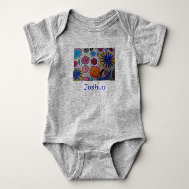 Modern Floral Baby Bodysuit (Front)