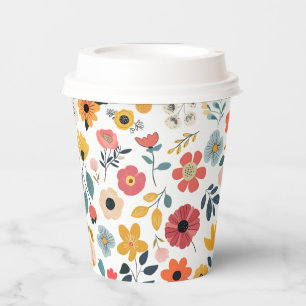 Modern Floral Baby Shower Paper Cups