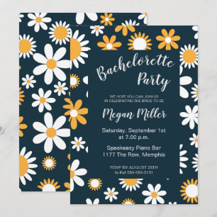 Modern Floral Bachelorette Party Invitation