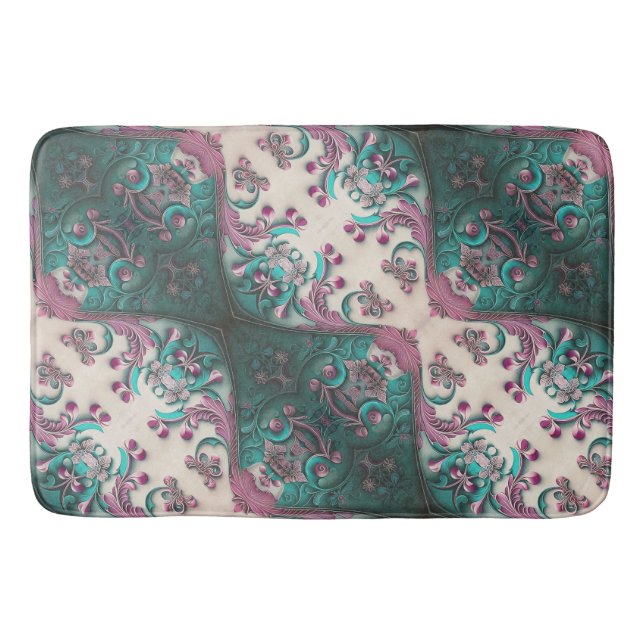 Modern Floral Bath Mat (Front)