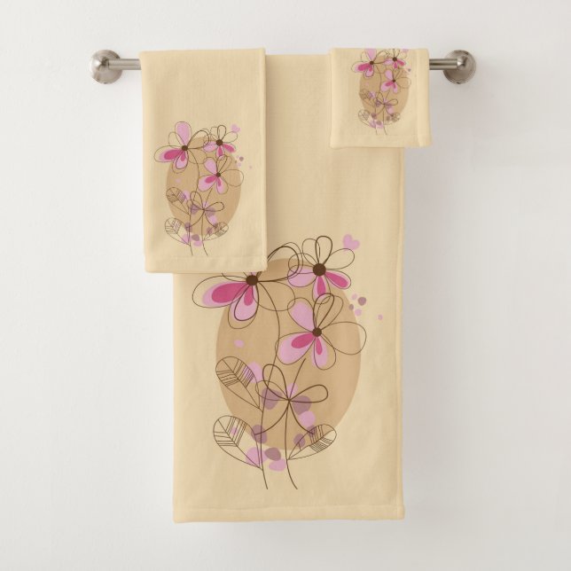 Modern Floral Bath Towel Set (Insitu)