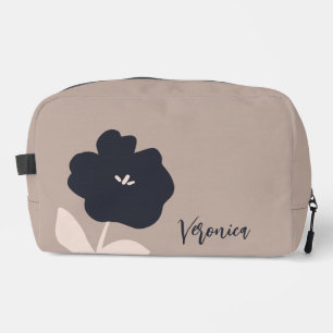 Modern Floral Blooms Custom Name Dopp Kit