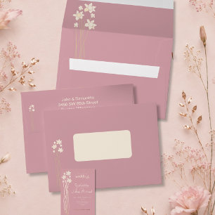 Modern Floral Blush and Ivory Wedding Invitation Envelope