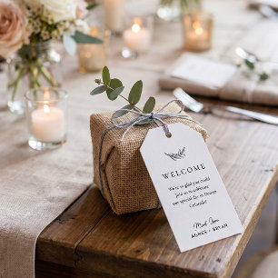 Modern Floral Blush Wedding Thank You Favour Tag