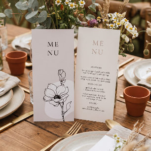 Modern Floral Bohemian Wedding Menu