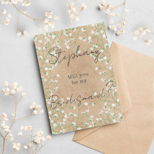 Modern Floral Boho Chic Will You Be My Bridesmaid Invitation
