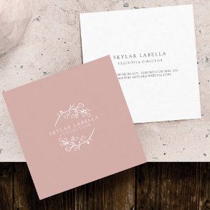 Modern Floral Botanic Line-art Logo Wreath Business Card