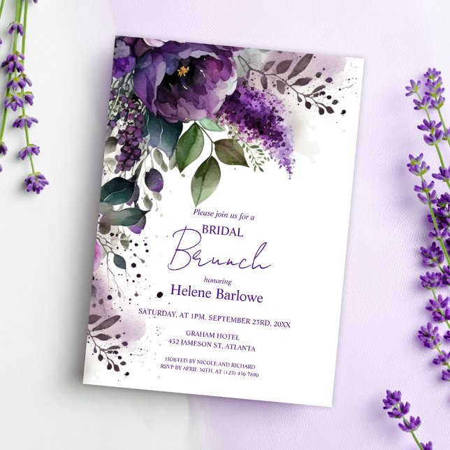 Modern Floral Botanical Elegant Bridal Shower Invitation (Modern Floral Botanical Elegant Bridal Shower Invitation)