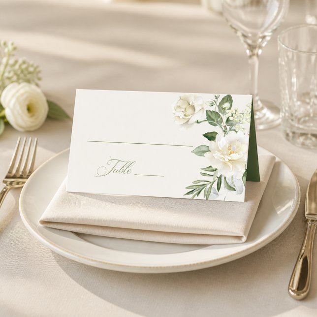 Modern Floral Botanical Greenery Wedding  Place Card (Creator Uploaded)