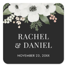 Modern Floral Botanical Wedding Envelope Seals