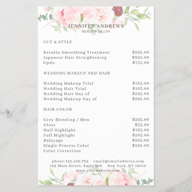 Modern floral bouquet flyer (Back)