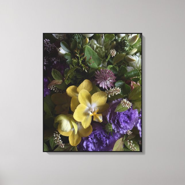 Modern Floral Bouquet Wrapped Canvas Wall Art (Front)