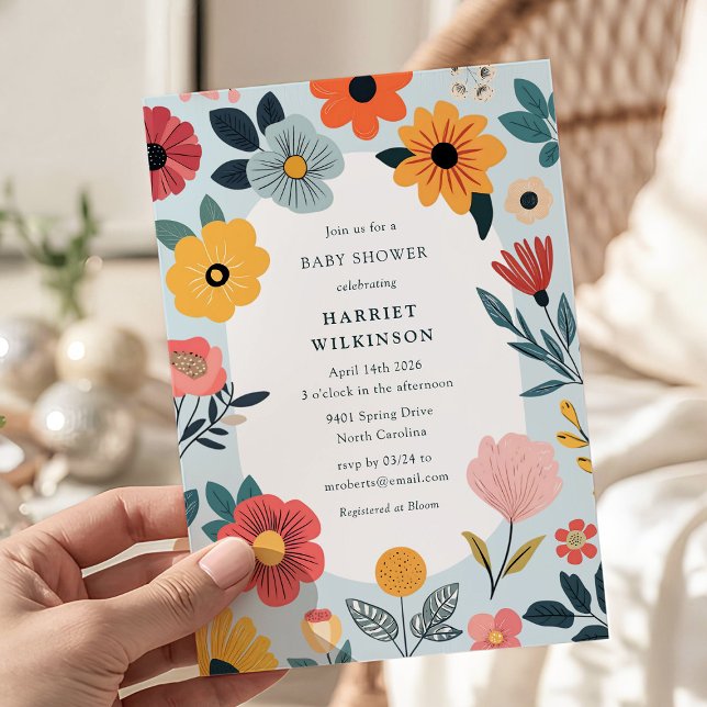 Modern Floral Boy Baby Shower Invitation (Creator Uploaded)