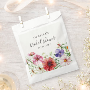 Modern Floral Bridal Shower Favor Favour Bags