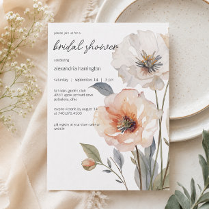 Modern Floral Bridal Shower Invitation