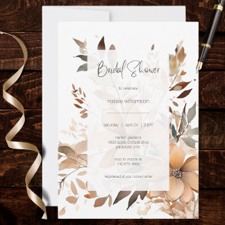 Modern Floral Bridal Shower Invitation