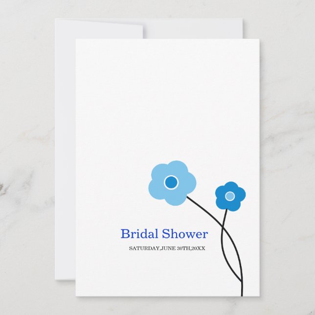 Modern Floral Bridal Shower Invitations (Front)