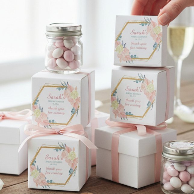 Modern Floral Bridal Shower Thank You Square Sticker (Creator Uploaded)