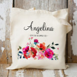 Modern Floral Bridesmaid Personalized Tote Bag<br><div class="desc">Check out 400 popular styles of wedding tote bags from the "Wedding Tote Bags" collection of our shop! Click “Edit Design” will allow you to customize further. You can change the font size, font color and more! wedding tote bags, tote bags wedding, floral tote bags, rustic floral, rustic tote bags,...</div>