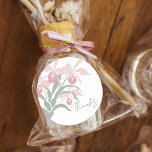 Modern floral Cattleya orchid dusty pink wedding Classic Round Sticker<br><div class="desc">Beautiful Cattleya orchid sticker featuring a simple, elegant floral graphic in soft dusty pink and grey-green tones. This refined botanical design is perfect for adding a romantic touch to letters, invitations, greeting cards, journals, and wedding favors. Ideal as an envelope seal or decorative accent for orchid-themed weddings, tropical celebrations, or...</div>