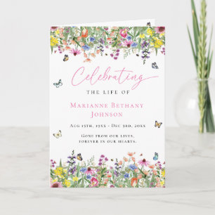 Modern Floral Celebration of Life Funeral Programme