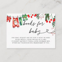 Modern Floral Christmas Baby Shower Books for Baby
