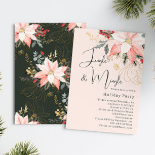 Modern Floral Christmas Jingle & Mingle Party Invitation