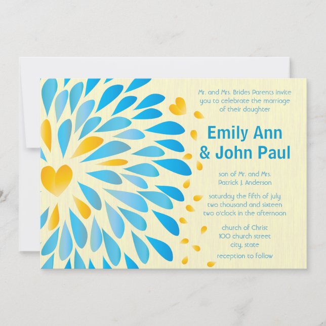 Modern Floral Chrysanthemum Wedding Invitations (Front)