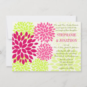 Modern Floral Chrysanthemum Wedding Invitations