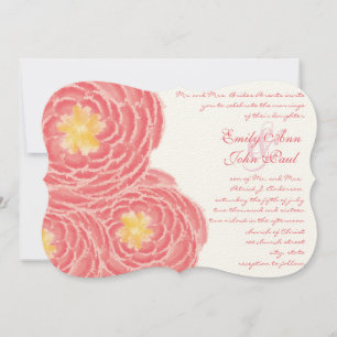 Modern Floral Chrysanthemum Wedding Invitations