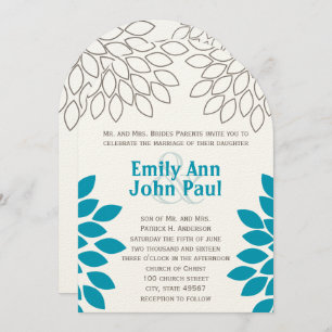 Modern Floral Chrysanthemum Wedding Invitations