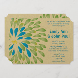 Modern Floral Chrysanthemum Wedding Invitations