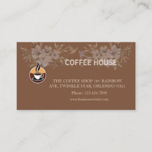Modern Floral coffee Shop Loyalty Card